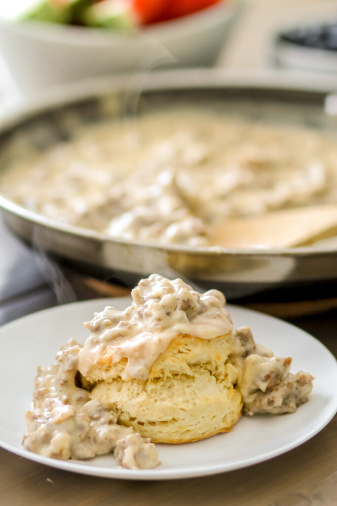 sausage gravy and biscuits