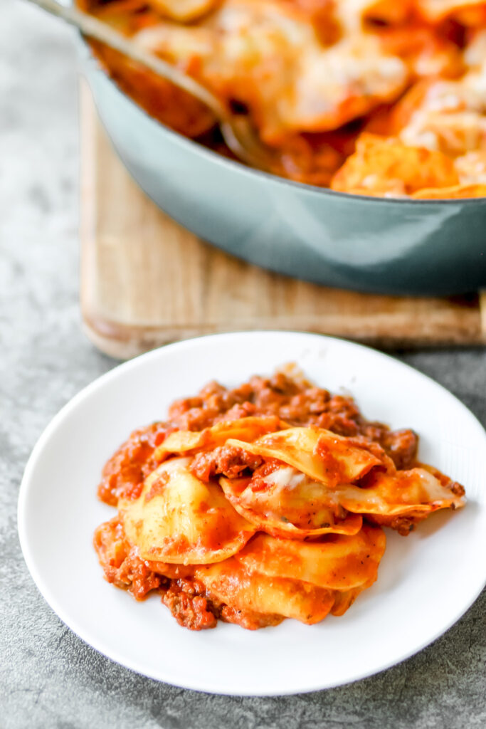 creamy baked ravioli