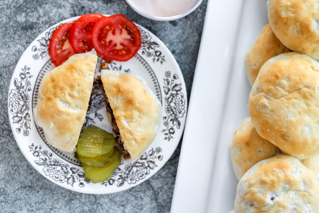 cheeseburger biscuit bombs