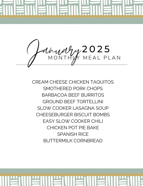 January Monthly Meal Plan - Image 2