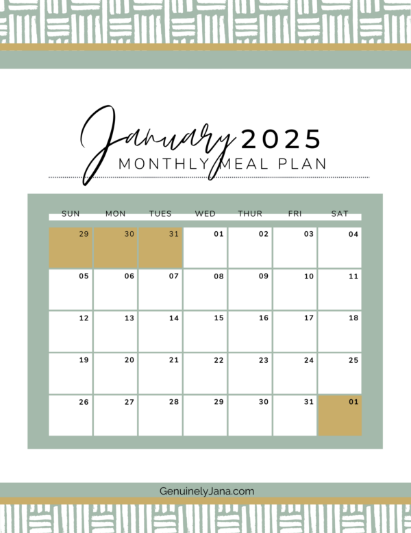 January Monthly Meal Plan - Image 3