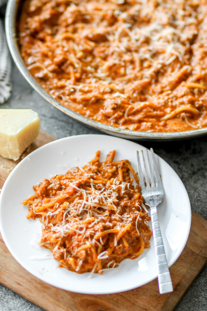 gluten free skillet spaghetti