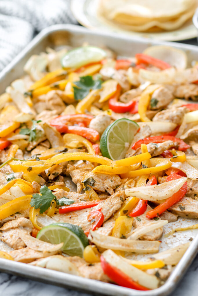 sheet pan chicken fajitas