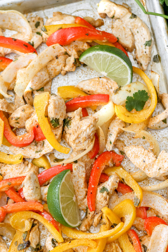 sheet pan chicken fajitas