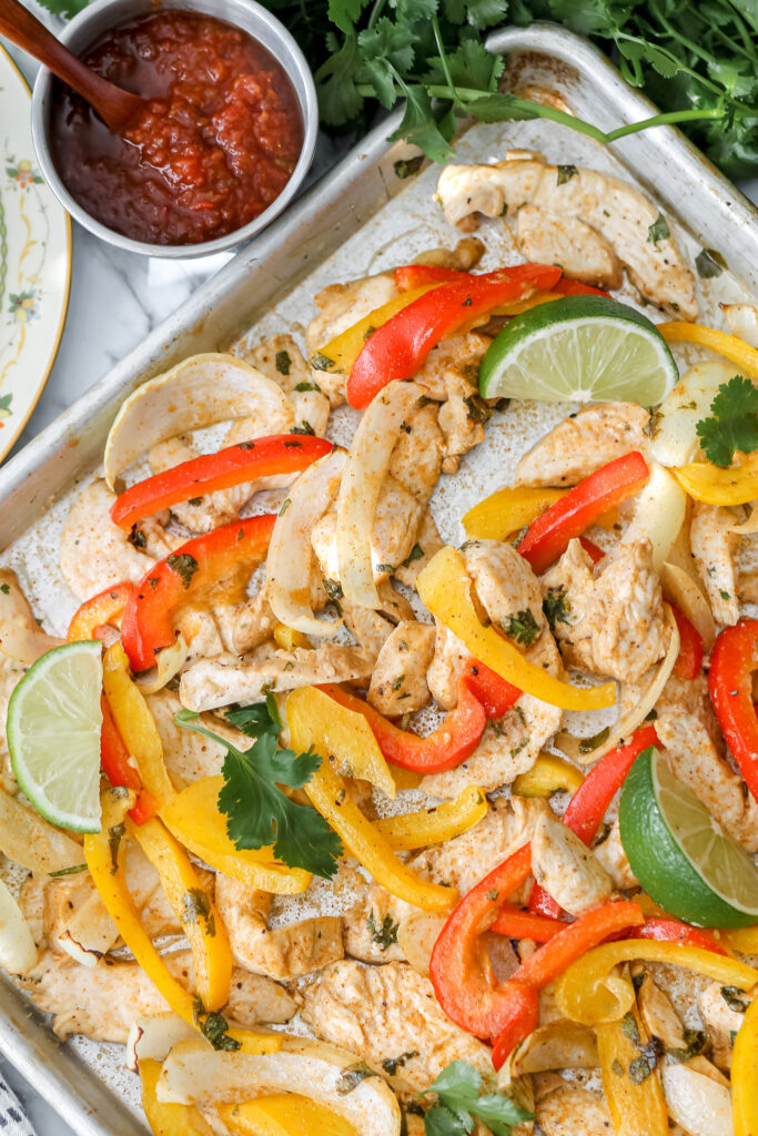 sheet pan chicken fajitas
