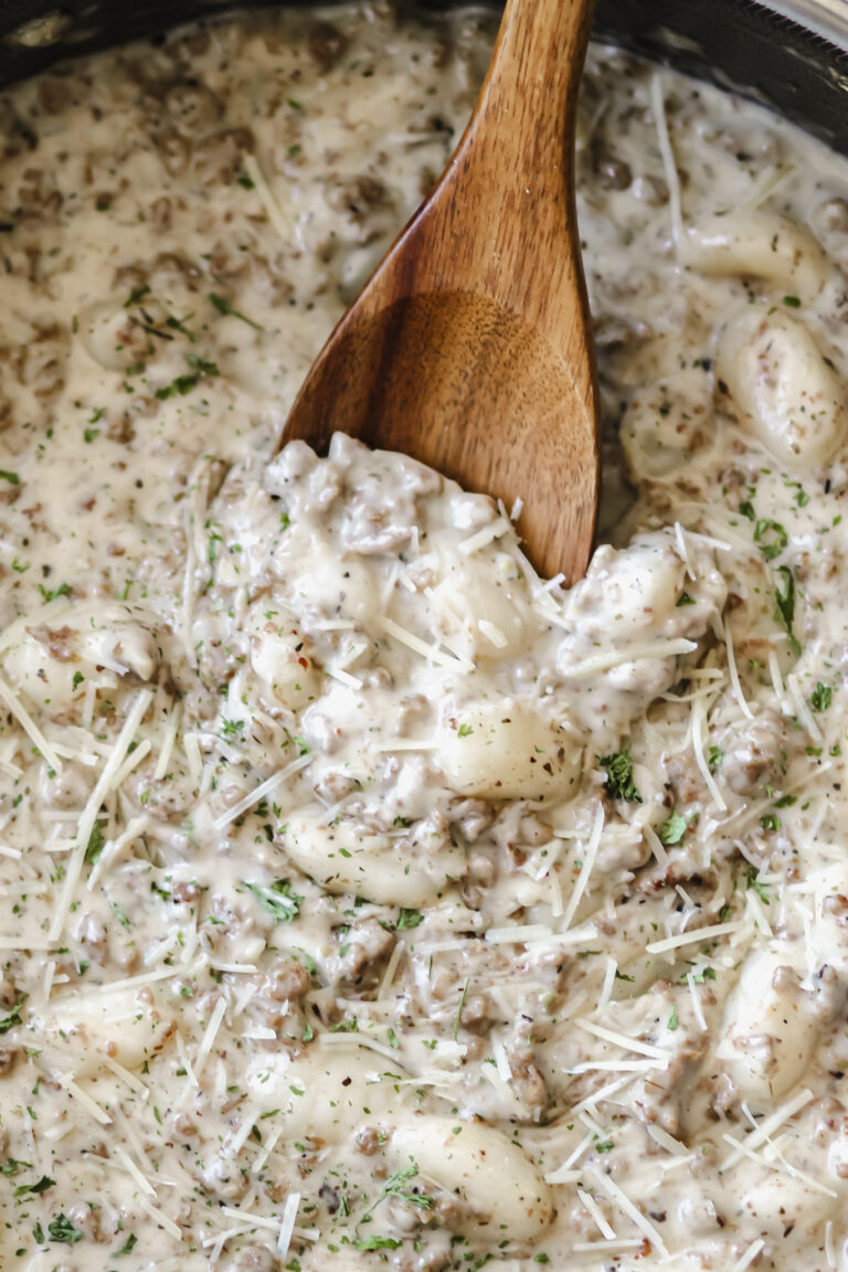 Ground Beef Gnocchi Alfredo
