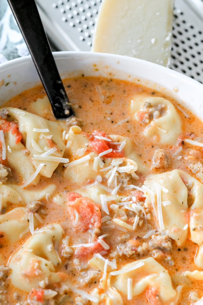 creamy Italian sausage tortellini soup