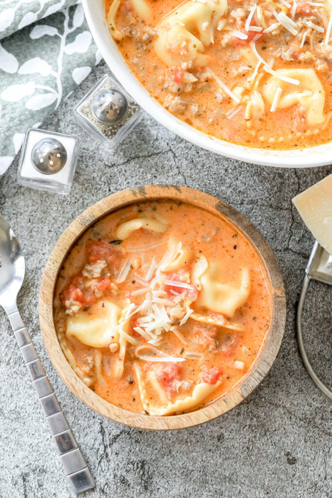 creamy Italian sausage tortellini soup