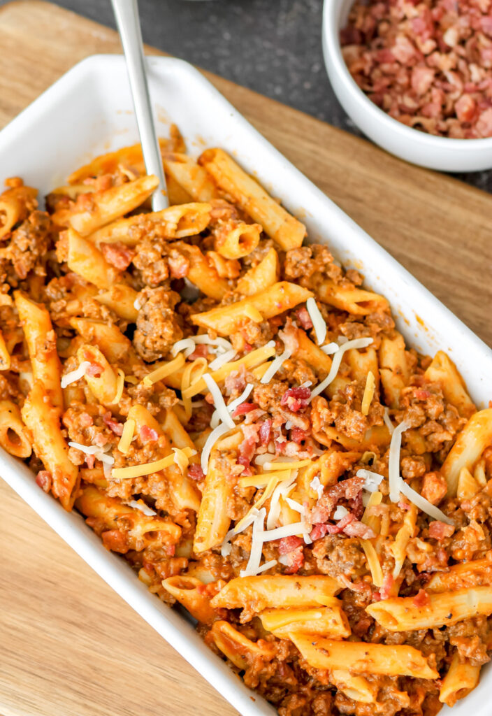 gluten free bacon cheeseburger pasta