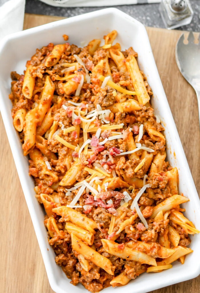 gluten free bacon cheeseburger pasta