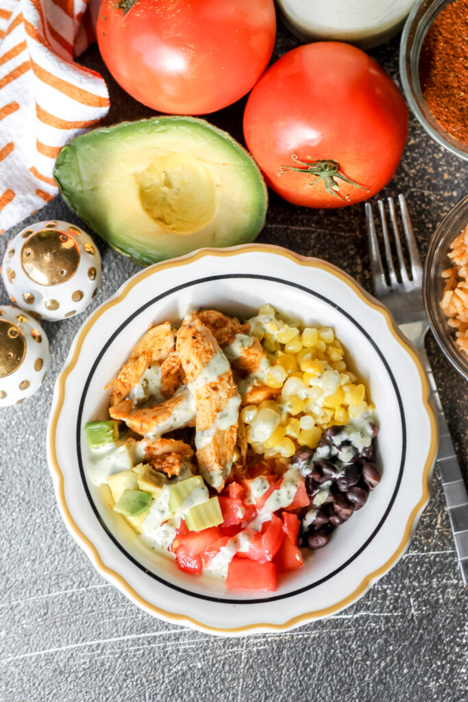 chicken burrito bowls