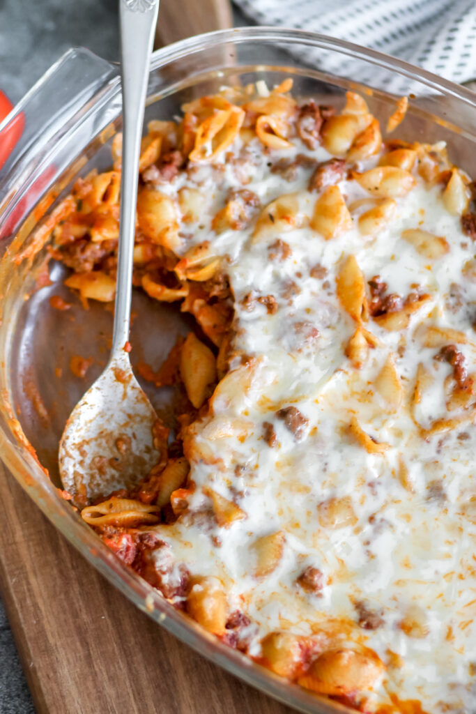 creamy beef pasta bake