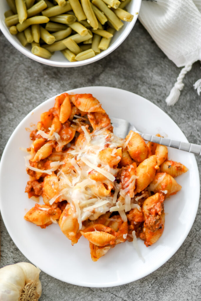 creamy beef pasta bake