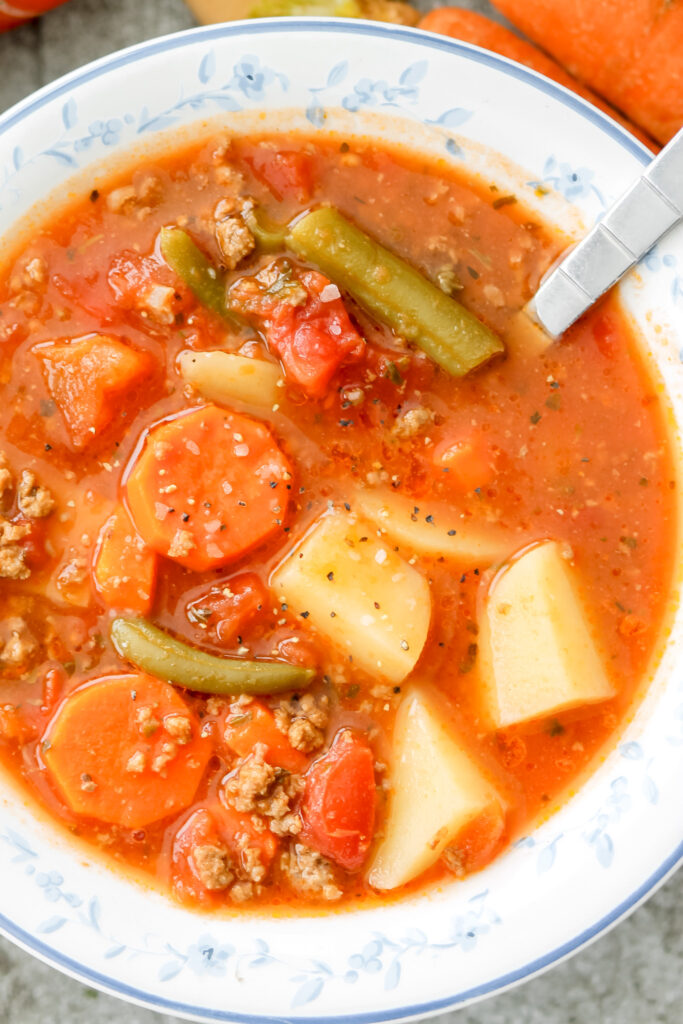 slow cooker hamburger soup
