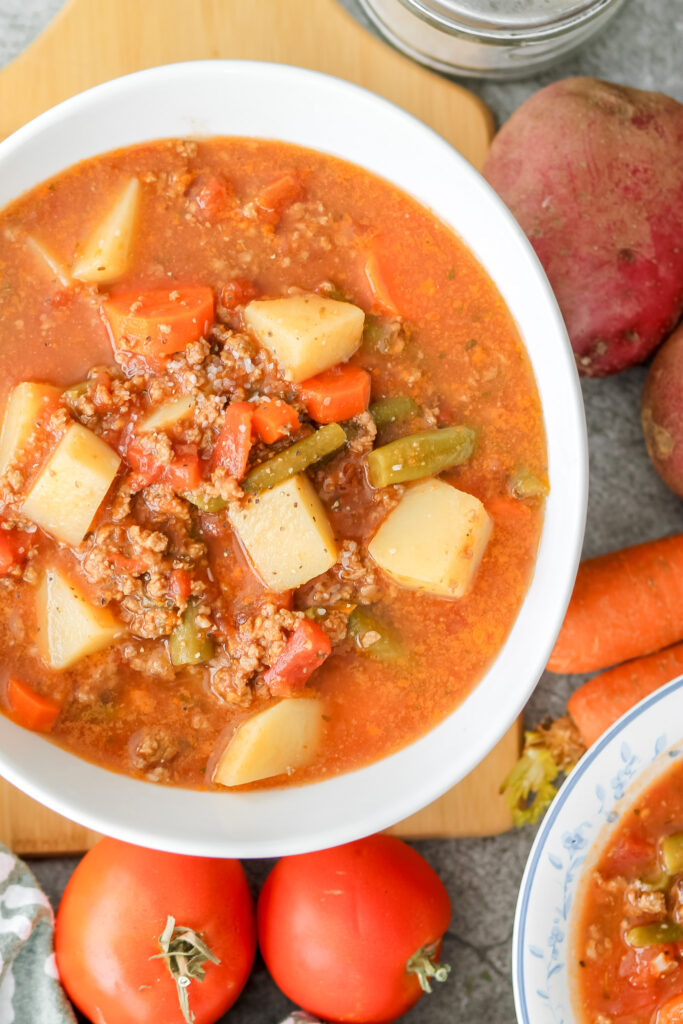 slow cooker hamburger soup