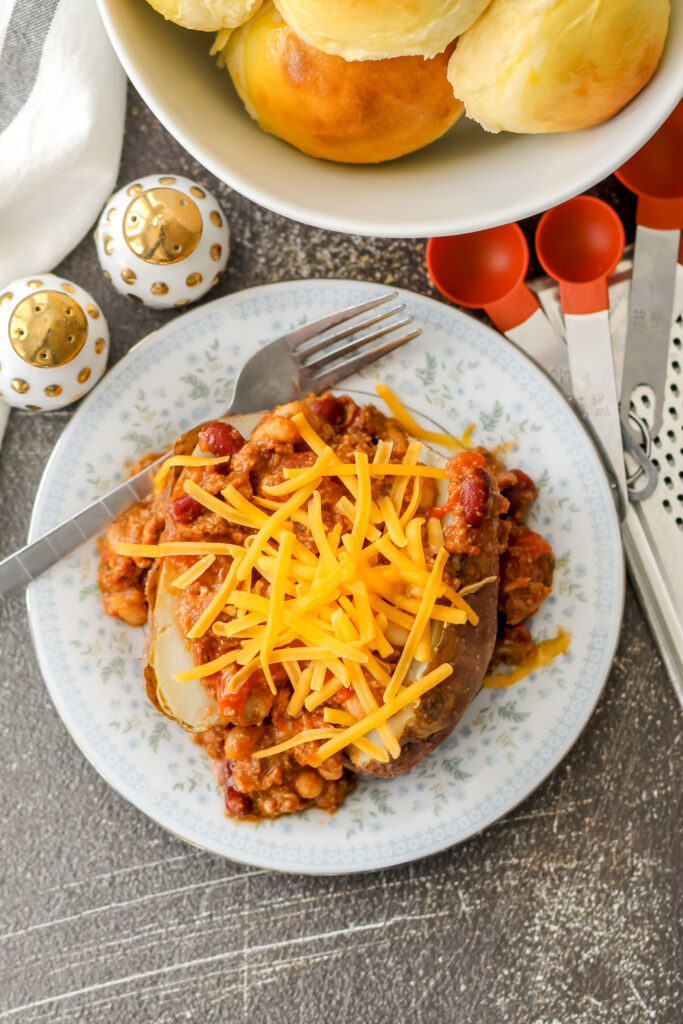 chili cheese baked potato