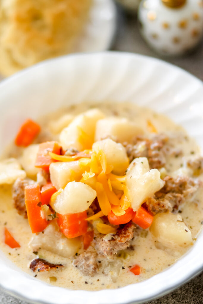 cheesy sausage potato soup