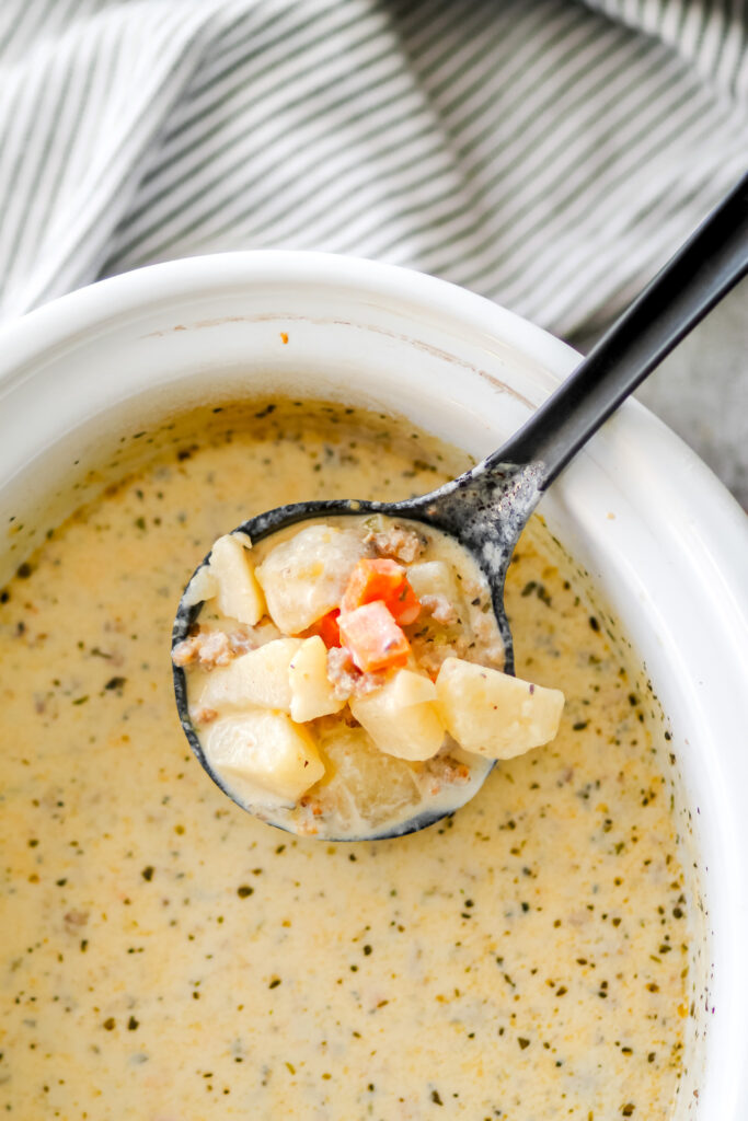 cheesy sausage potato soup