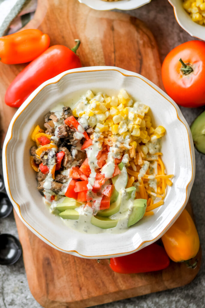 steak fajitas bowls