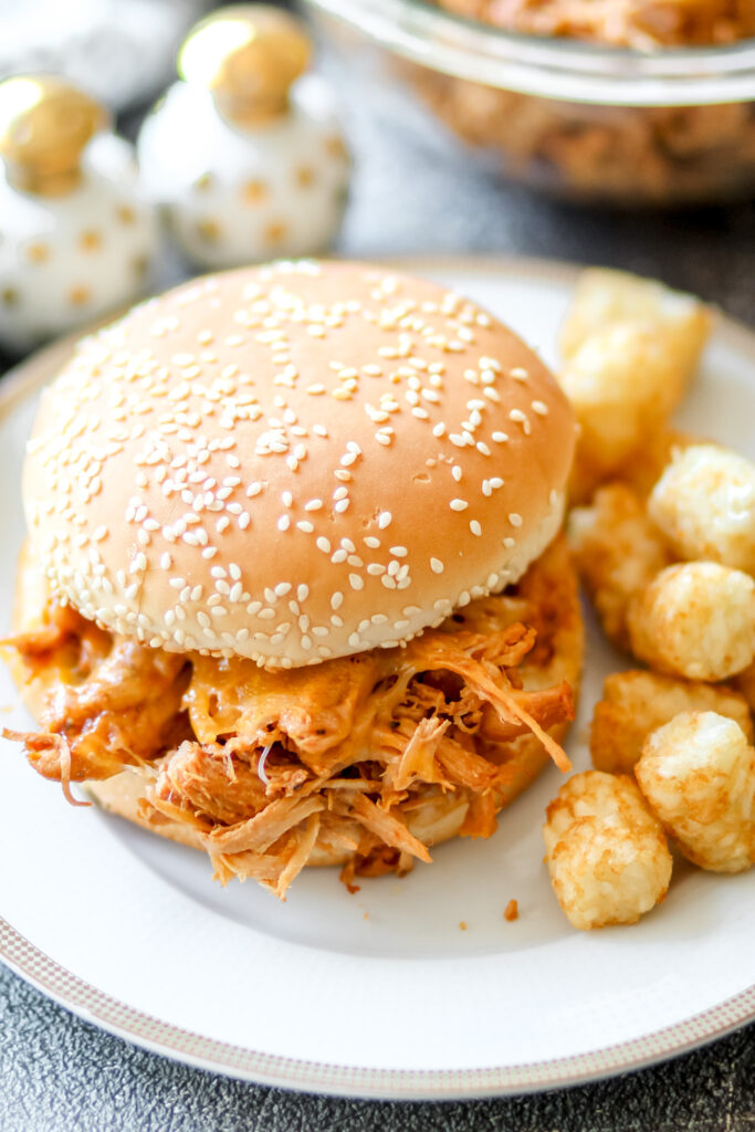 slow cooker shredded BBQ chicken