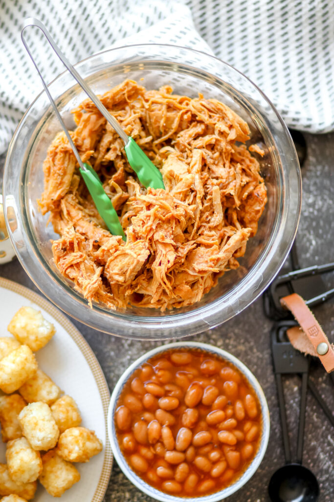 slow cooker shredded BBQ chicken