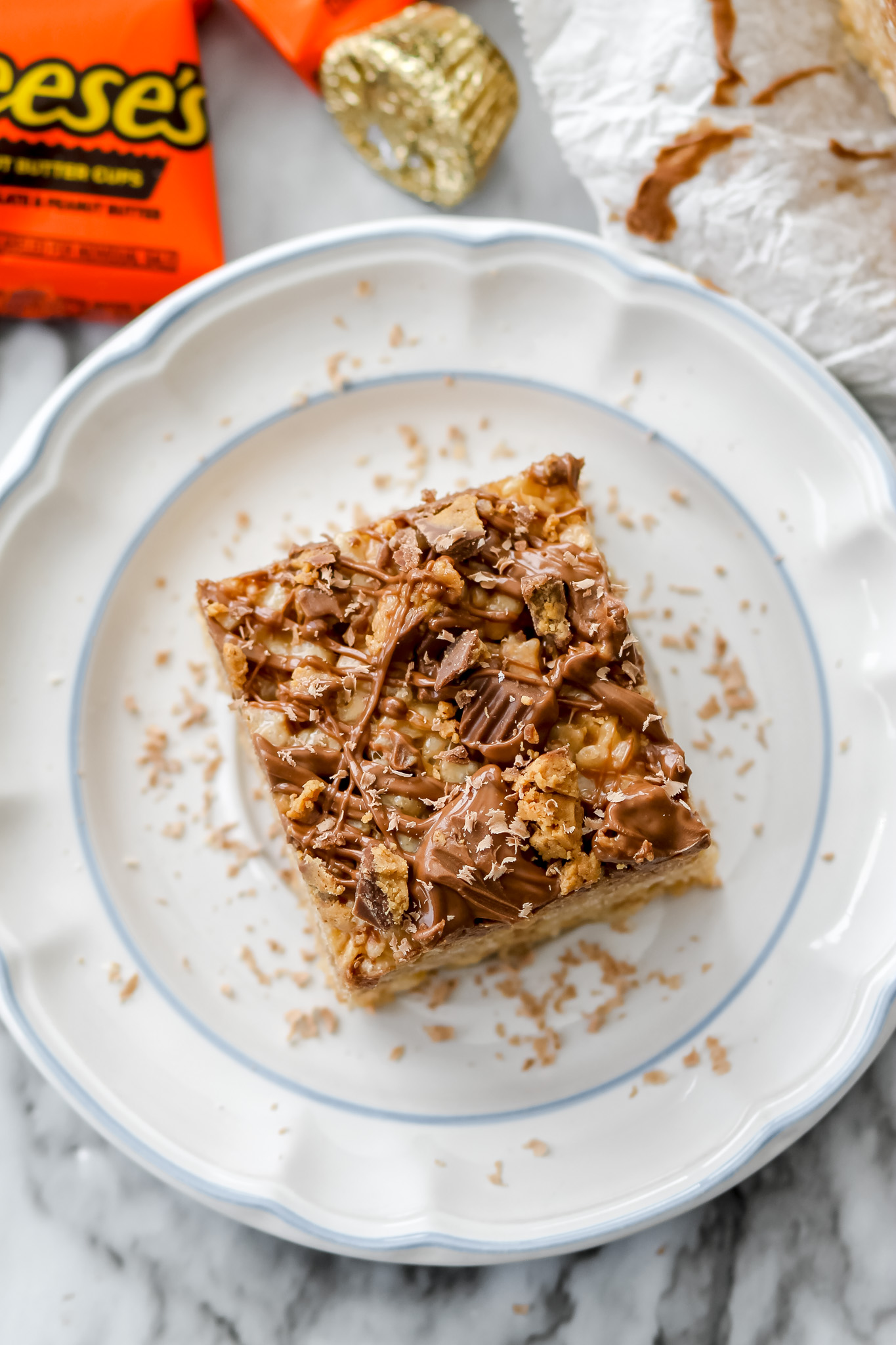 Reese's Peanut Butter Rice Krispie Treats - Genuinely Jana