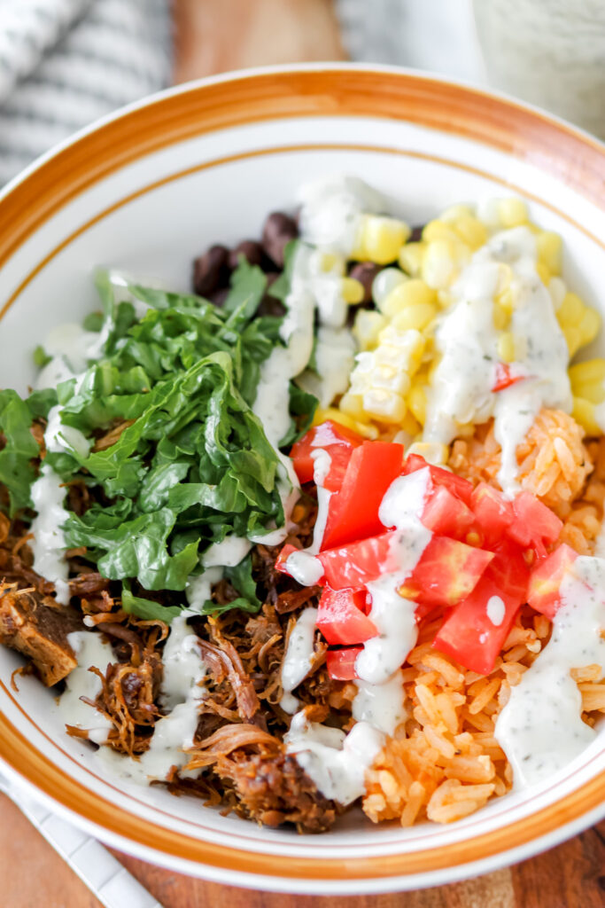 shredded beef bowls